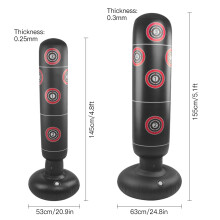 Inflatable PVC Punching Bag Tower, 145cm/155cm, Black, Indoor Boxing Toy