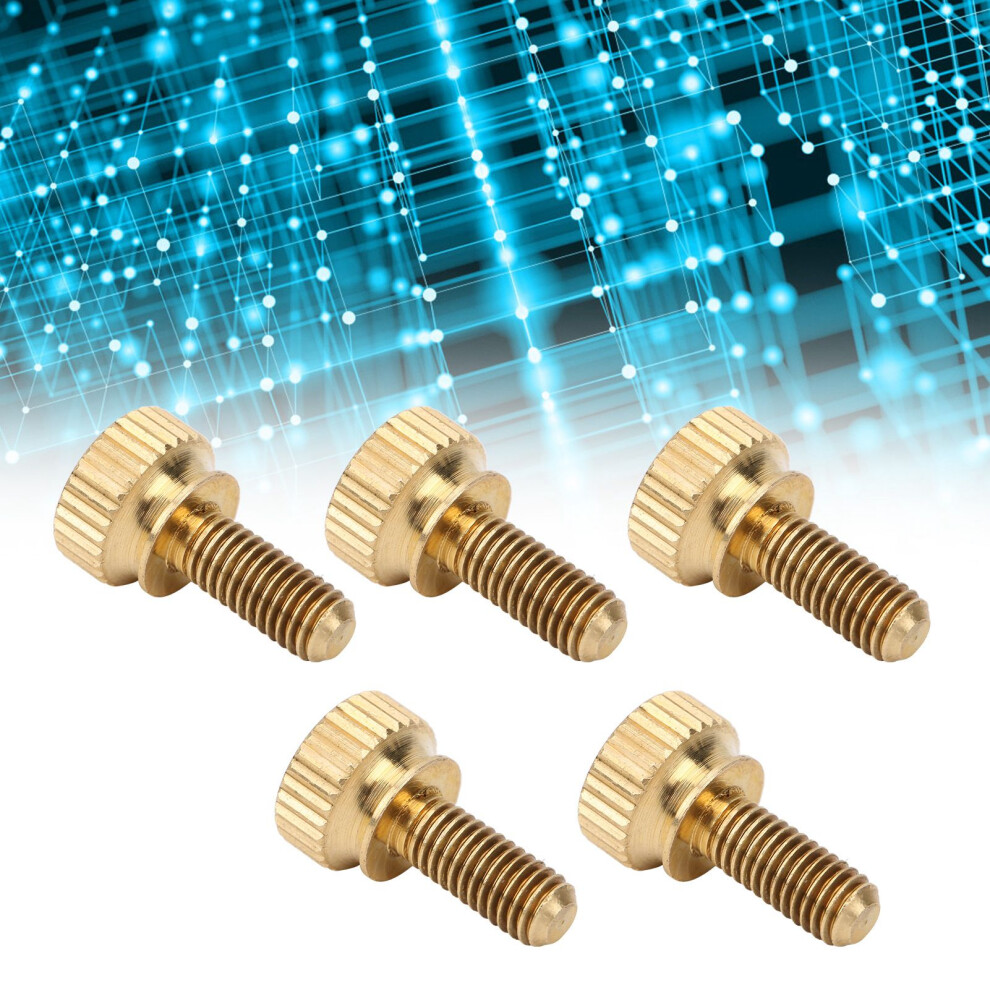 Durable 50Pcs Pure Copper M5x12mm Flat Knurled Thumb Screws Anti-Oxidation 4901340755550
