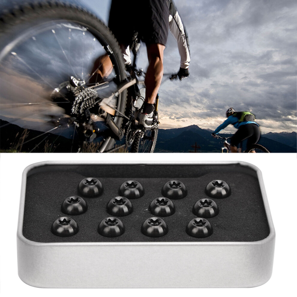 12Pcs Titanium Bike Disc Brake Rotor Fixing Bolts M5 X 10Mm Black T25 8491340759970