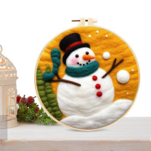 Needle Stitch Kits for Adults Beginners | Creative Wool Needle Felting Kit | Handmade Snowman Felt Set for Christmas
