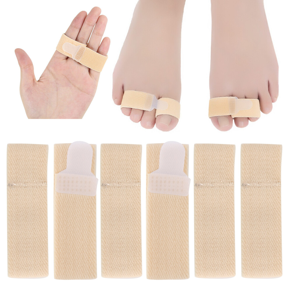 6pcs Elastic Toe Wrap Splints for Hammer Toe Finger Straightening and Support