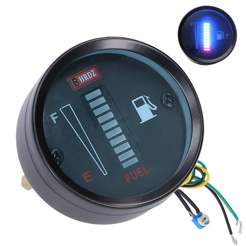 LED Fuel Meter Gauge Indicator 52mm Dia 12V