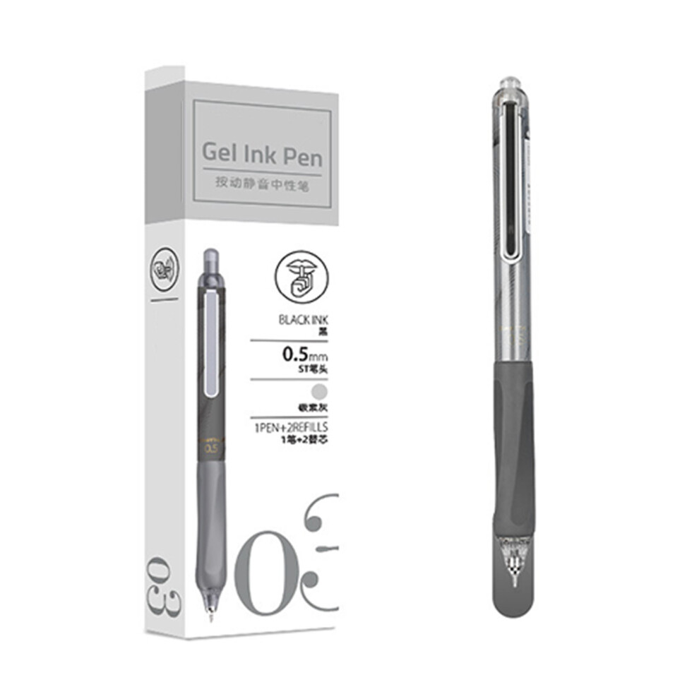 Gel Ink Pen Black Ink Retractable Silent Fine