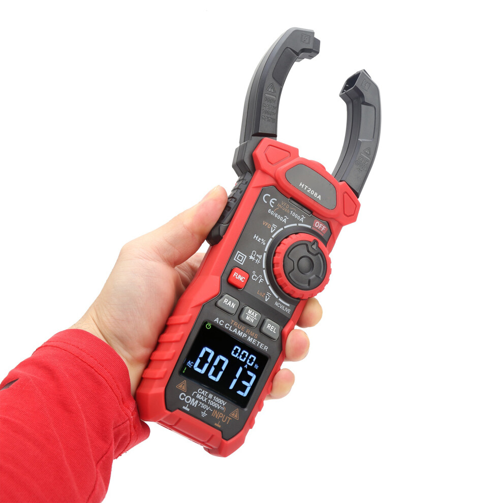 HT208A Digital Multimeter Clamp Meter 6000 Count for Voltage & Current Tests-image-OPC-PJM5GT8-NEW