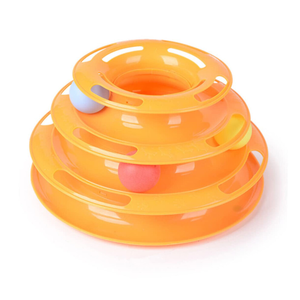 Toy Balls for Cats Interactive Track Ball Toy, Yellow, Durable Cat Care Toys for Mental Stimulation and Play