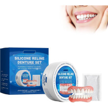 Silicone Reline Dentures Kit for Comfort Fit, Soft Silicone Material, Adjustable Denture Reline Solution, 1 Pack