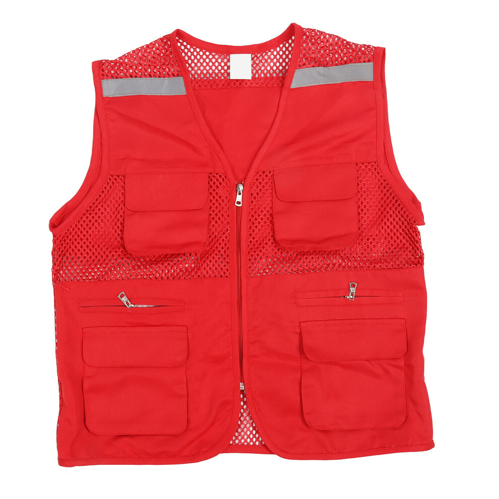 Safety Vest Multi Pockets Reflective Strip 9121376597688