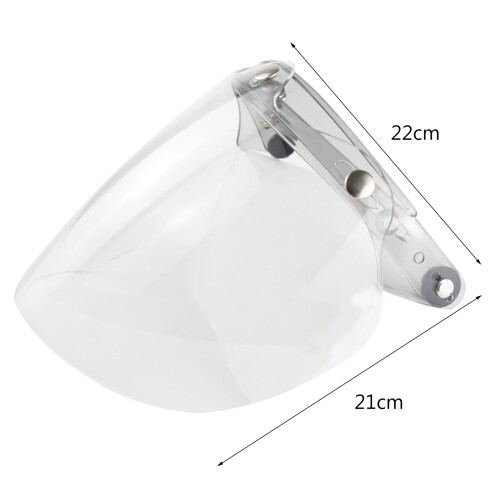 3-Schnappverschluss Bubble-Visier Open-Face-Helm 22x21cm grau 1