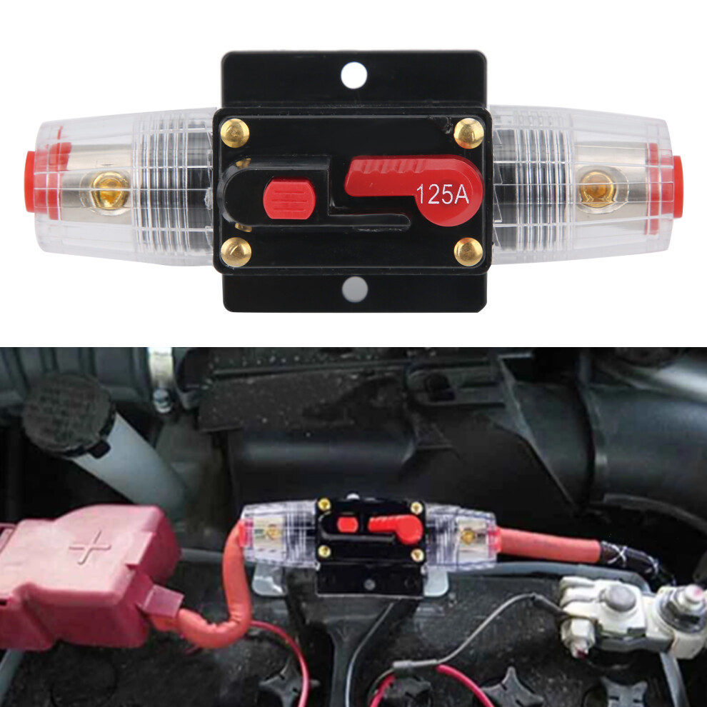 12-24V 125A Audio Circuit Breaker Fuse For Car Boat Inline Holder 8461340770084