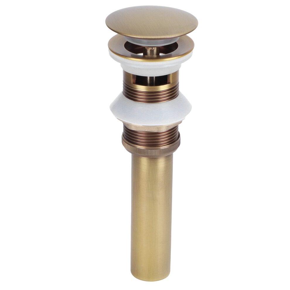 Brass Basin Sink Drain Stopper Antique Finish Big Bouncing Popup With Hole 7691340770444