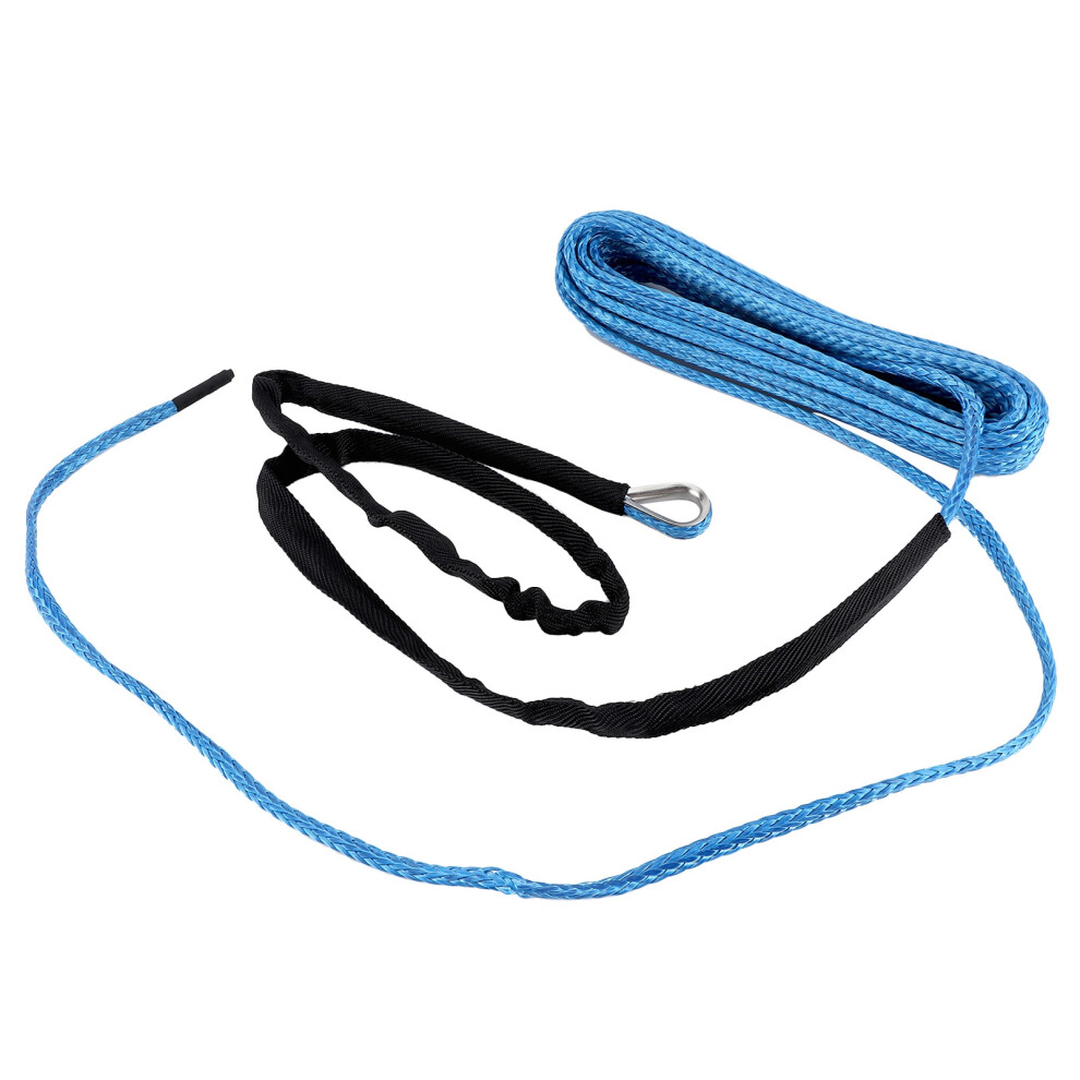 Blue 15M Winch Rope 7700Lbs Nylon Recovery Strap For Trailer Suv Atv Utv 7691340770710