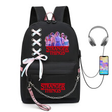 (Style C)Zaino Stranger Things borsa scuola unisex viaggio laptop usb studente regalo bambini