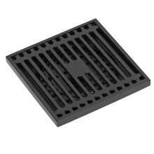 Large Black Copper Shower Floor Drain 10x10cm Odorproof Shallow Water