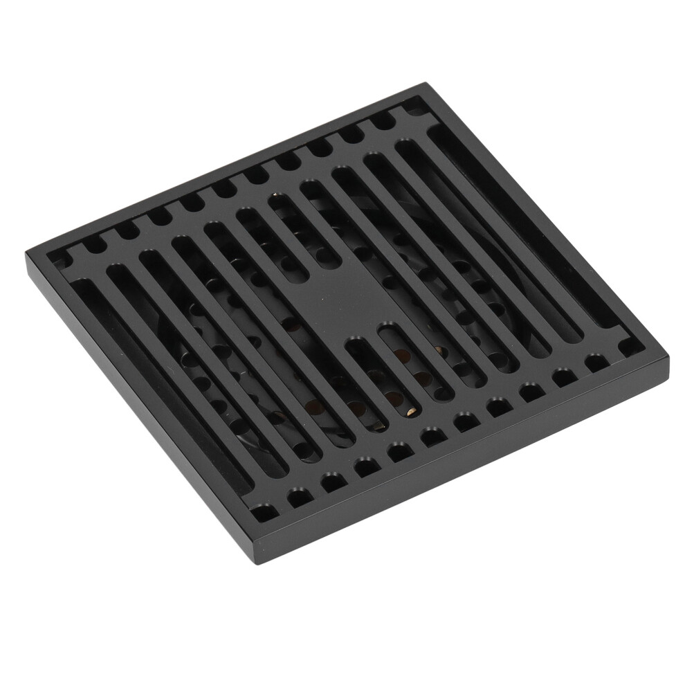 Large Black Copper Shower Floor Drain 10X10cm Odorproof Shallow Water 6951340773601