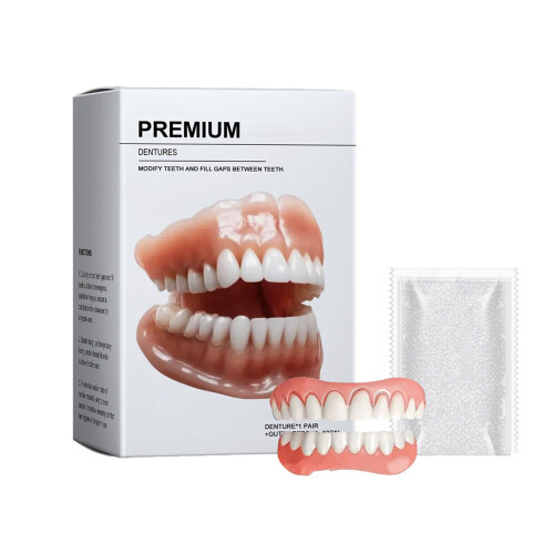 Premium Denture Set, Customized Full Silicone Dentures for Comfort, Soft and Durable, One Piece