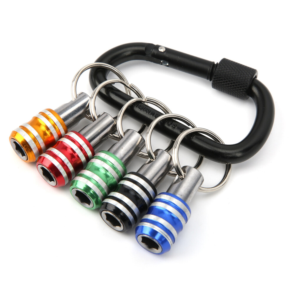Versatile 5Pcs Aluminum 1/4In Quick Release Keychain Bit Holders 7641340773877