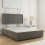 (Grey, Small Double 4ft) Nova Divan Bed with Mattress 26in Headboard 2 Storage Drawers 4