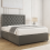 (Grey, Small Double 4ft) Nova Divan Bed with Mattress 26in Headboard 2 Storage Drawers 5