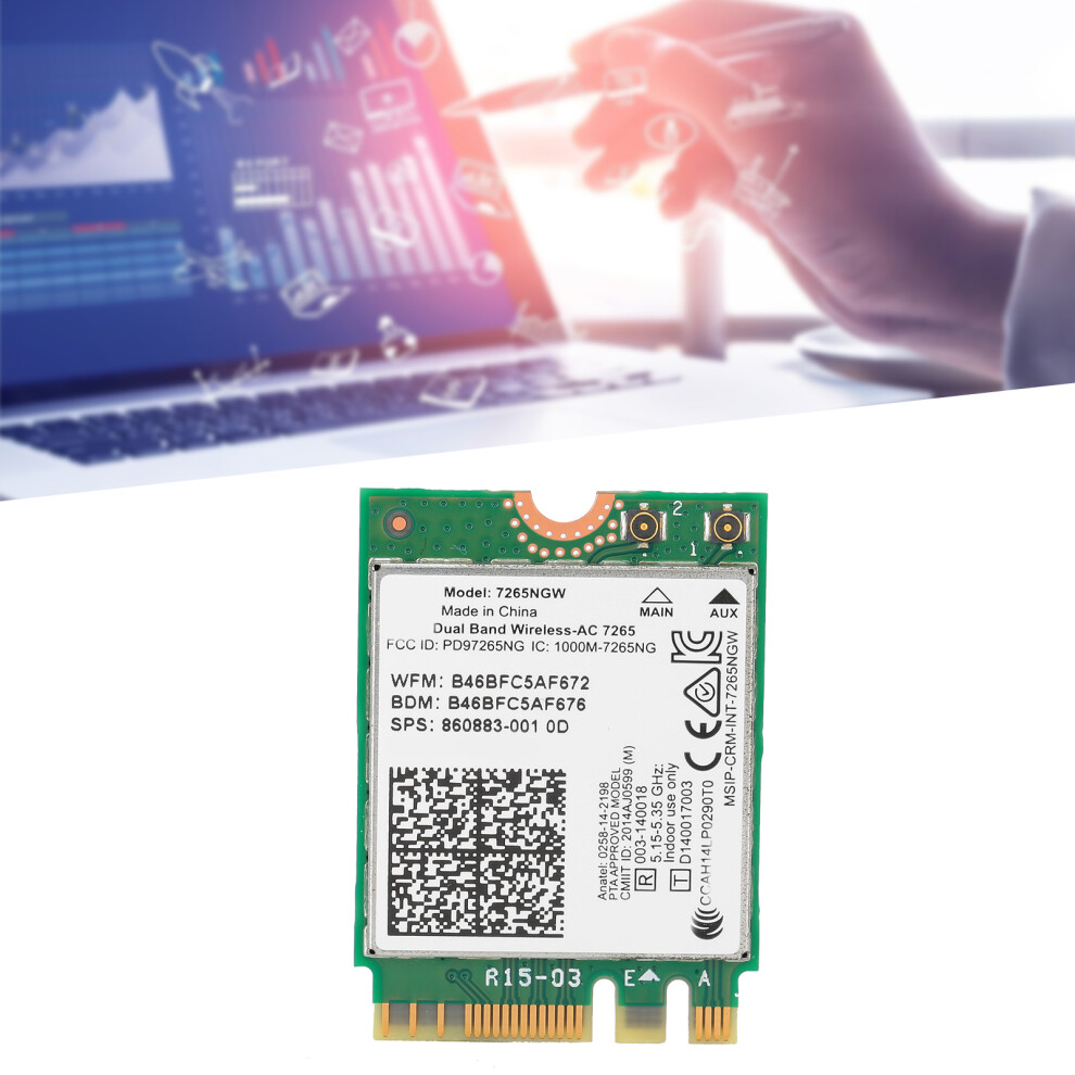 Dual Band M.2 Wireless Card 7265Ngw Bluetooth 4.0 867Mbps 4611340777666