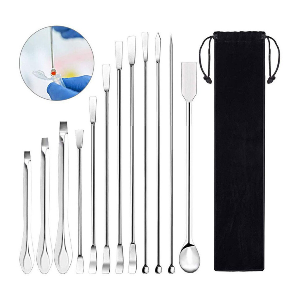 12Pcs Laboratory Spatula 304 Stainless Steel