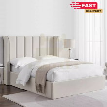(Pink (No Mattress), 4ft6" Double (with Gaslift)) Winged Panel Bed Frame Plush Velvet Upholstered Gas Lift With Mattress UK