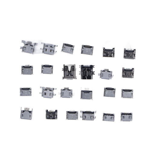 240 Stück Micro USB Buchse 24 Arten Jack Stecker Edelstahl für Handy Computer 2