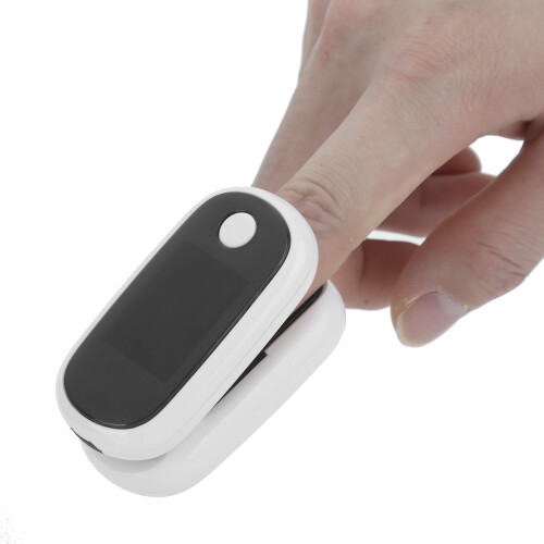 Compact White Pulse Oximeter with HD Display Rechargeable Battery