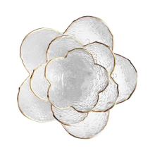 Sieradenschaal van glas, elegant bloemenontwerp,
