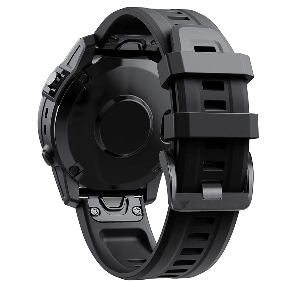 Silicone Watch Band For Garmin Fenix 6X 6 Pro 5X 5 Plus 3Hr 935 945 Fenix 7X 7 Epix 22Mm 26Mm Agate Black 6493810660412