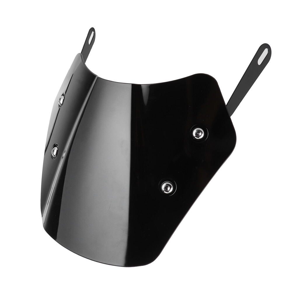 Universal 5-7In Motorcycle Windshield Aluminum Wind Deflector With Mounting Bracket Black 3201340783432