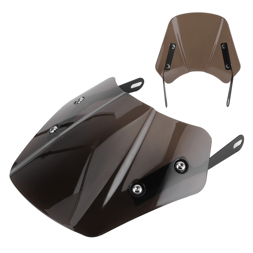 Universal 5Â7In Motorcycle Wind Deflector Screen With Bracket Tawny 8411340783447