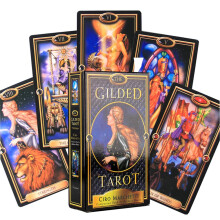 Gilded Tarot Cards Set, Gold-Plated Tarot Deck for Divination, 78 Cards with Unique Artwork, Funny Tarot Game