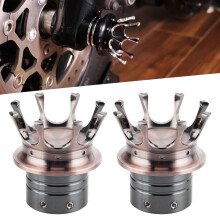 Bronze Crown Style CNC Aluminum Front Axle Cap Covers for Motorbike