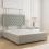 (Silver, Double 4ft6") Nova Divan Bed with Mattress 26in Headboard 2 Storage Drawers 4