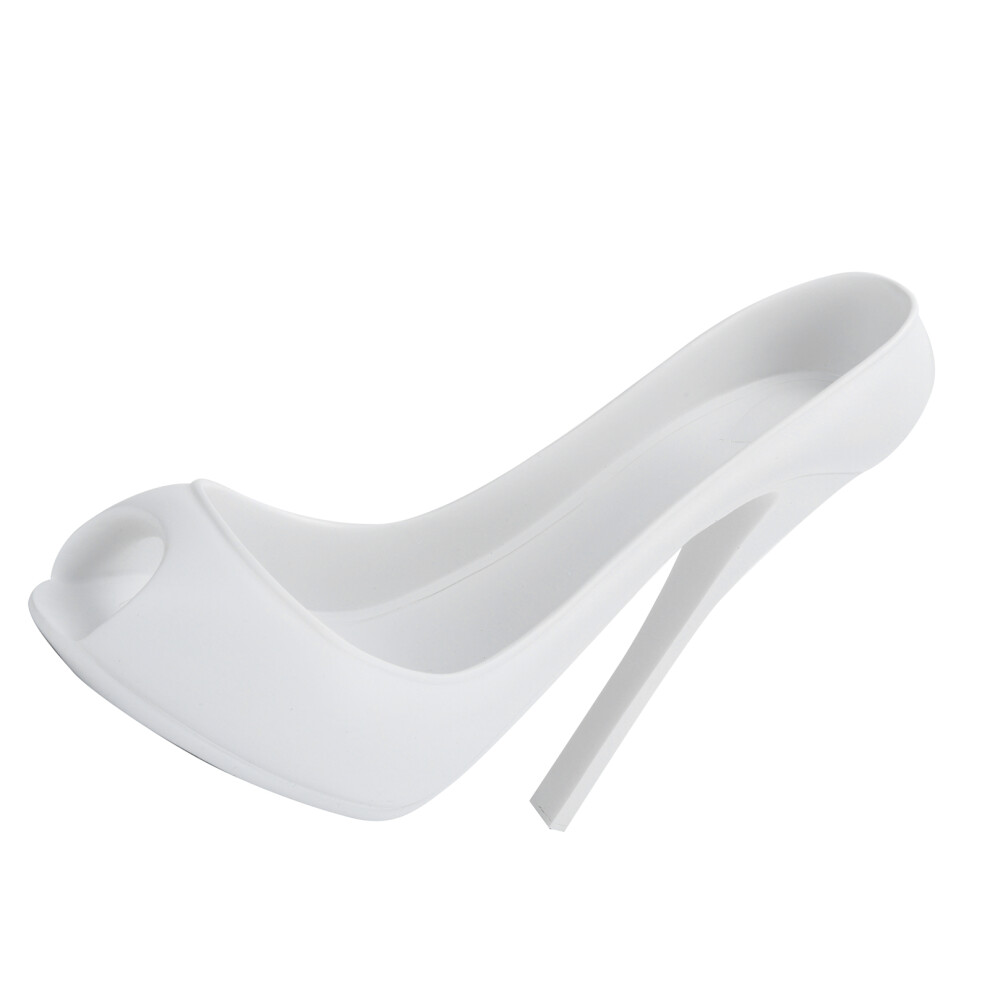 White HighHeeled Shoe Wine Rack, 20x10x19cm, Synthetic Resin-image-OPC-PJM5P8R-NEW