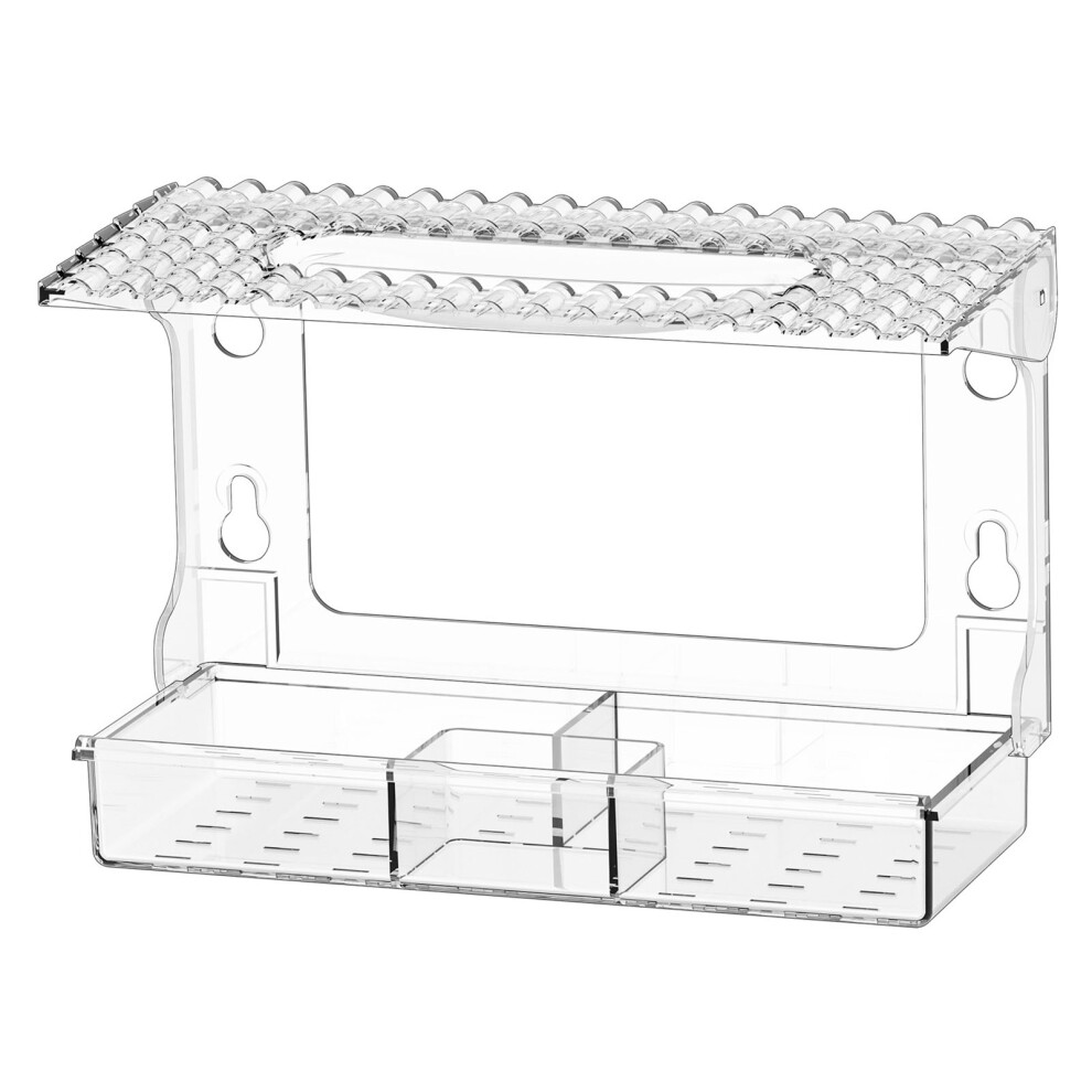 Bird Window Feeder With Easy-to-Clean Glass Birdhouse And Wild Bird