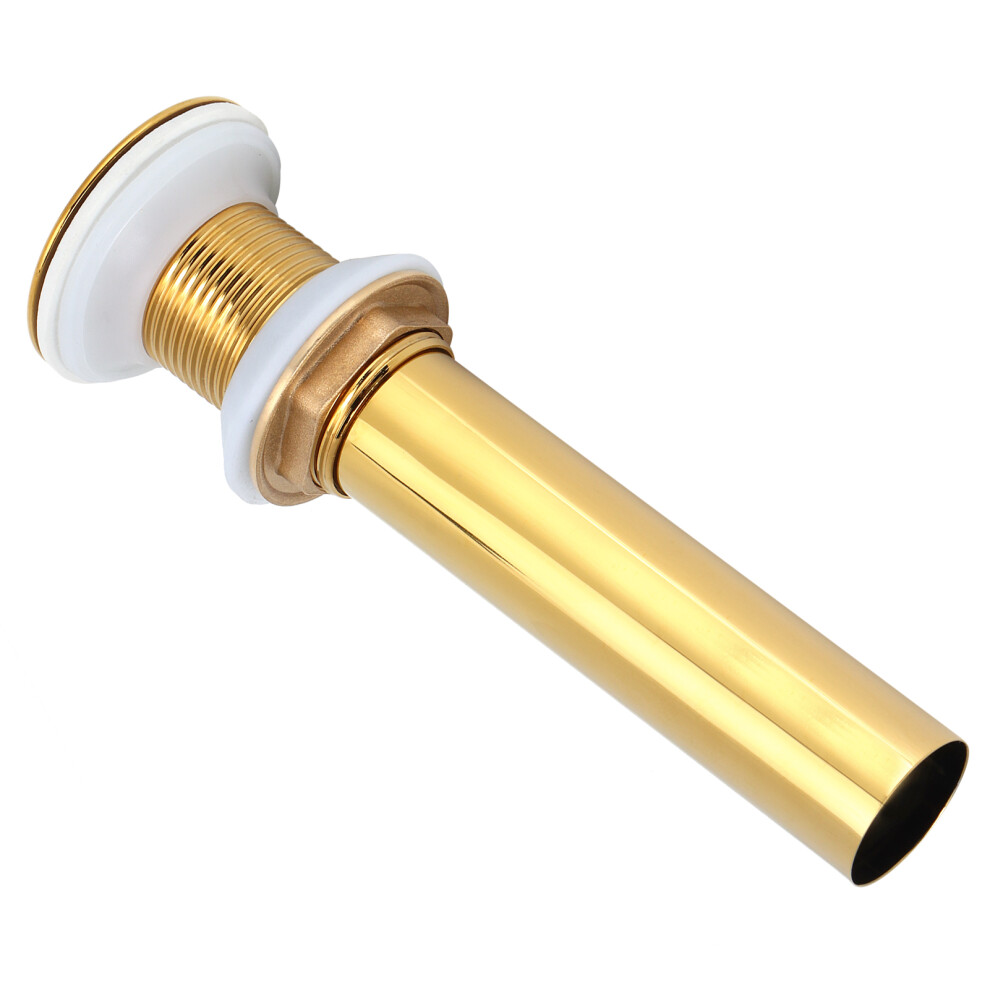 Bathroom Sink Drain Gold Color No Overflow Anti Clog Wash Basin Stopper 6951340789015