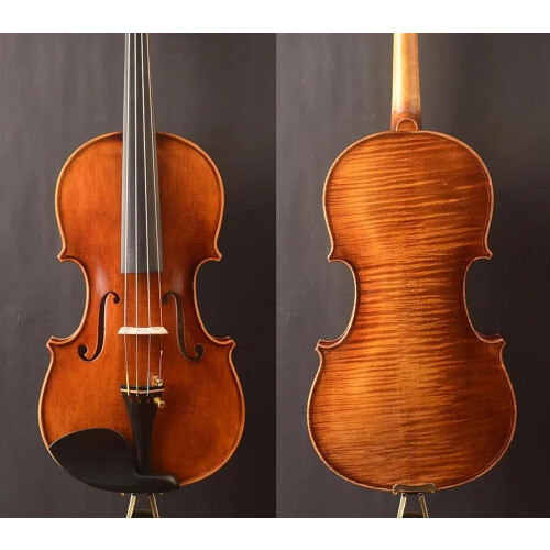 4/4 Violin Beginner Set with Bow, Case, Hand Painted Finish, Full-Size, Student-Friendly Design 2