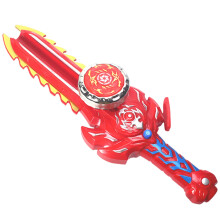 Glowing Sword Battle Top Gyro Toy with Lights Sound Effects 29x8x3 cm for Girls Aged 6 Red Gyro Included