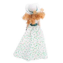 Green Dress 6" Lady Doll for 1:12 Dollhouse with Stand Porcelain