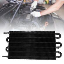 Universalkühler-Kit aus Aluminium für Öl, 190x305x20 mm, schwarz