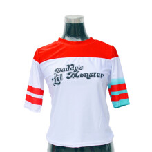 (T-shirt,S)Escuadrón Suicida Harley Quinn Juegos con disfraces Abrigo Chaqueta Camisa Disfraz Fiesta Accesorios Niña