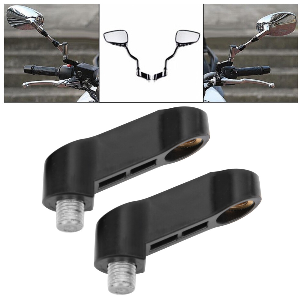 Motorcycle Mirror Riser Spacers 2Pcs M10 0.4In Universal Extension Adapter 9391340795703
