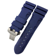 Rubber Watch Strap 22mm 24mm 26mm Silicone for Panerai Submersible Luminor PAM Waterproof with Silver Buckle Agate