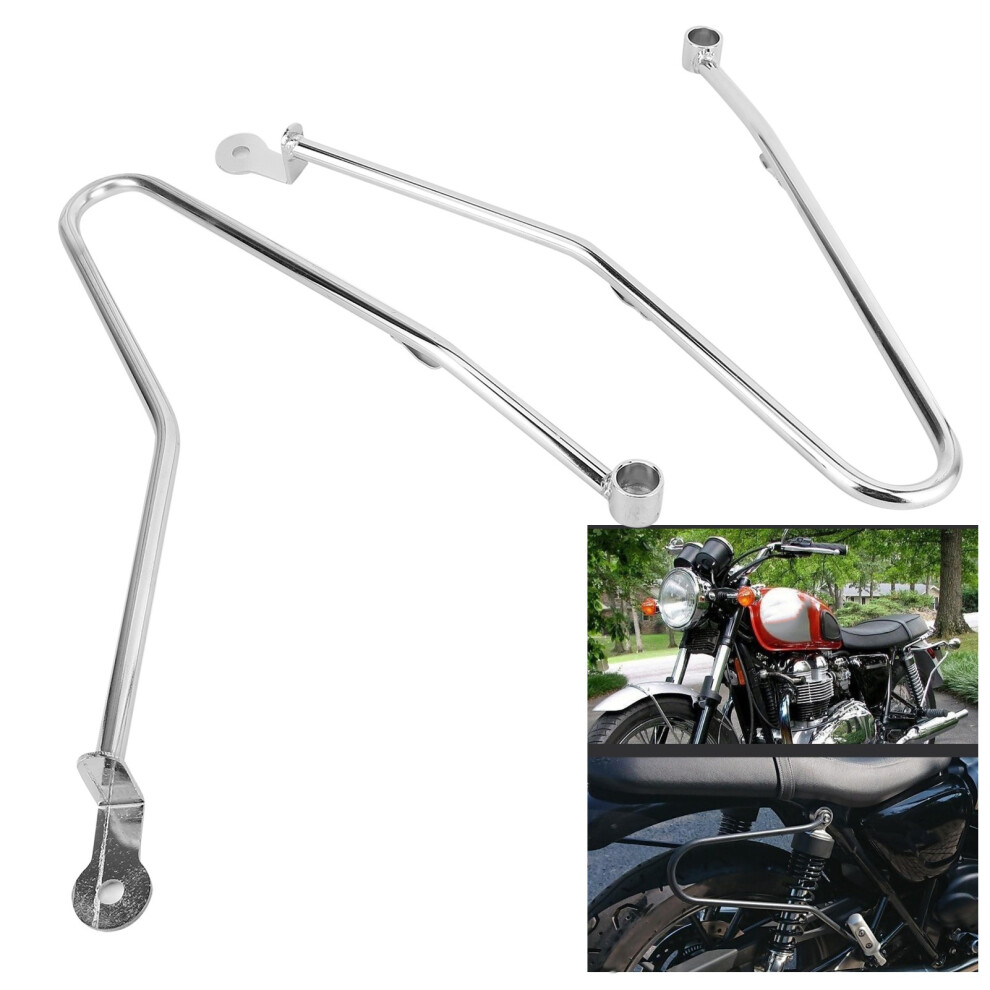 Saddlebag Support Bars For Triumph Bonneville T100 Thruxton 900 Silver 9301340796426