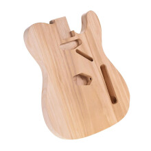 Unfinished Electric Guitar Body for DIY Projects, Solid Wood, Custom Build, Compatible with Standard Pickups