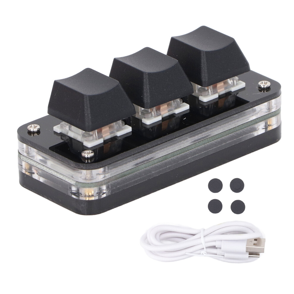 3 Key Mini Keypad Industrial USB Customized Blue