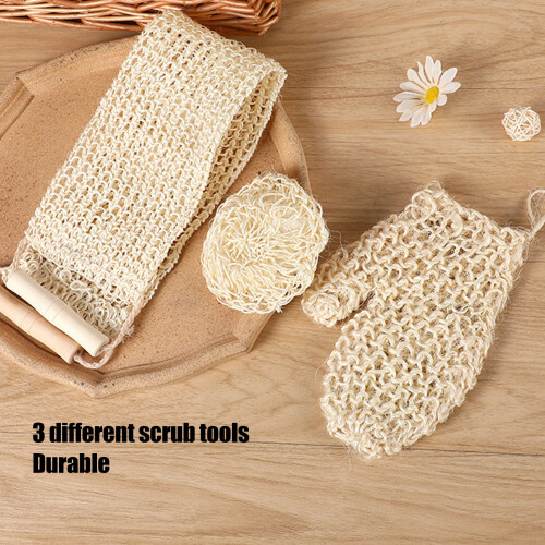 3-tlg. Sisal-Körperbürsten-Set – Naturfarbe 2