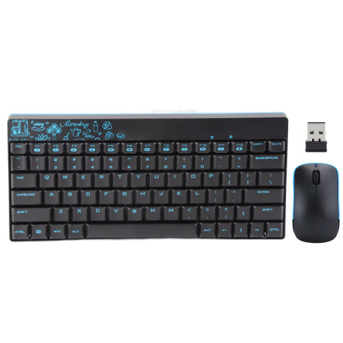 Wireless Pro Portable Keyboard Mouse Combo Mini Slim 1200DPI 1