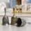 Multifunctional Floral Pattern Hand Bell 11cm Bronze or Silver 2